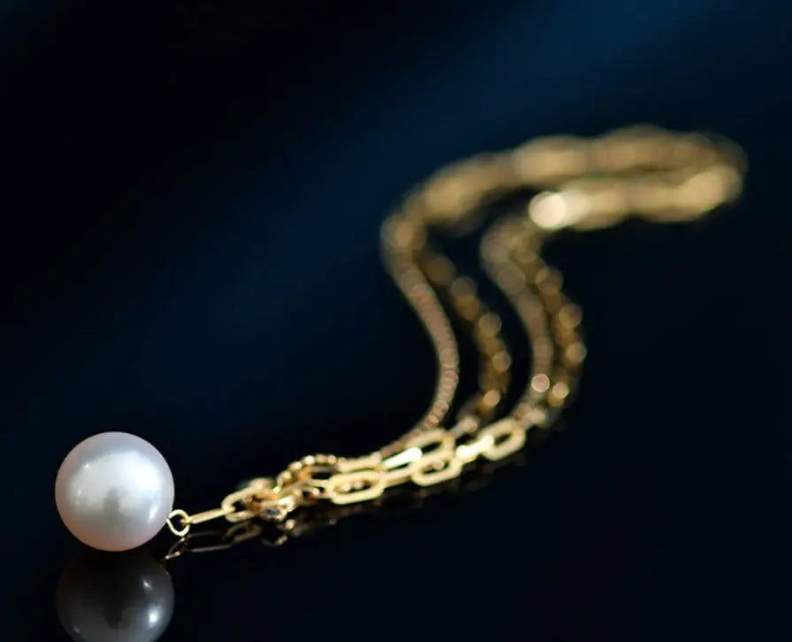 9mm Akoya Pearl Bracelet - 18K Cuba Chain Design Etsy