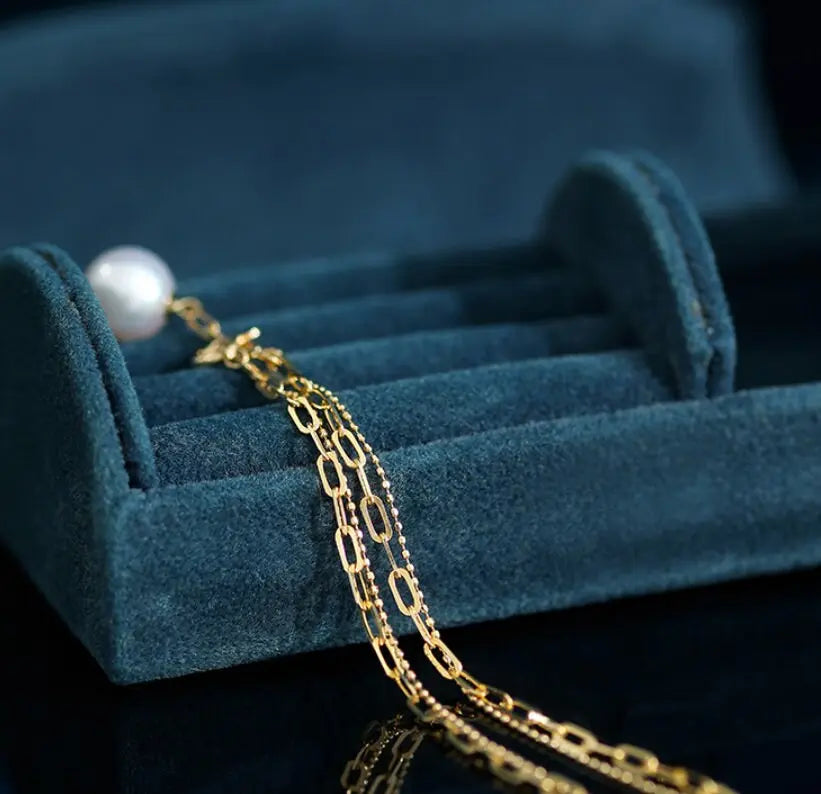 9mm Akoya Pearl Bracelet - 18K Cuba Chain Design Etsy