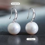 12-13mm Natural High Luster White Pearl Earrings Handmade 18k Solid White Gold Akoya Pearl Drop Earrings, Anniversary Gift Idea Etsy