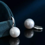 12-13mm Natural High Luster White Pearl Earrings Handmade 18k Solid White Gold Akoya Pearl Drop Earrings, Anniversary Gift Idea Etsy