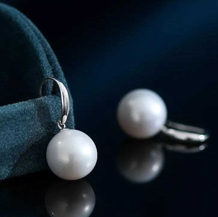 12-13mm Natural High Luster White Pearl Earrings Handmade 18k Solid White Gold Akoya Pearl Drop Earrings, Anniversary Gift Idea Etsy