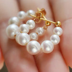 3-7mm Natural High Luster White Pink Pearl Hollow out Earrings 18k Solid Yellow Gold Freshwater Bead Pearl Earrings, Anniversary Gift Idea Etsy