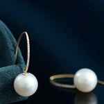 12mm Freshwater White Pearl Earrings in 14K Yellow Gold Etsy