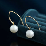 12mm Freshwater White Pearl Earrings in 14K Yellow Gold Etsy