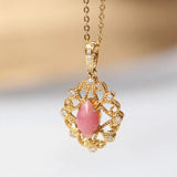Queen Conch Pearl 18K Solid Yellow Gold Bespoke Necklace (Customize), Strombus Gigas, Flamed Pink, Seawater Pearl, Customized Jewelry, Gift Etsy