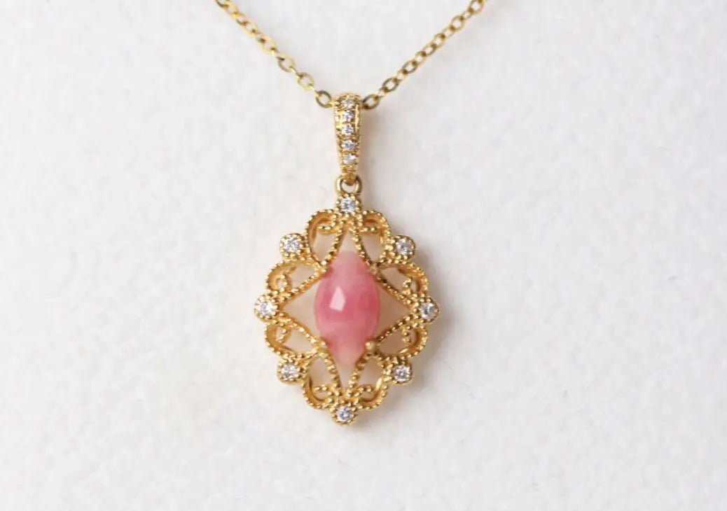 Queen Conch Pearl 18K Solid Yellow Gold Bespoke Necklace (Customize), Strombus Gigas, Flamed Pink, Seawater Pearl, Customized Jewelry, Gift Etsy