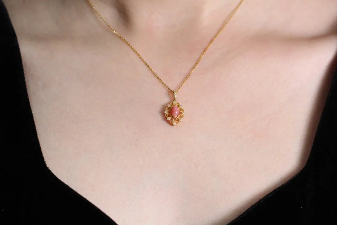 Queen Conch Pearl 18K Solid Yellow Gold Bespoke Necklace (Customize), Strombus Gigas, Flamed Pink, Seawater Pearl, Customized Jewelry, Gift Etsy
