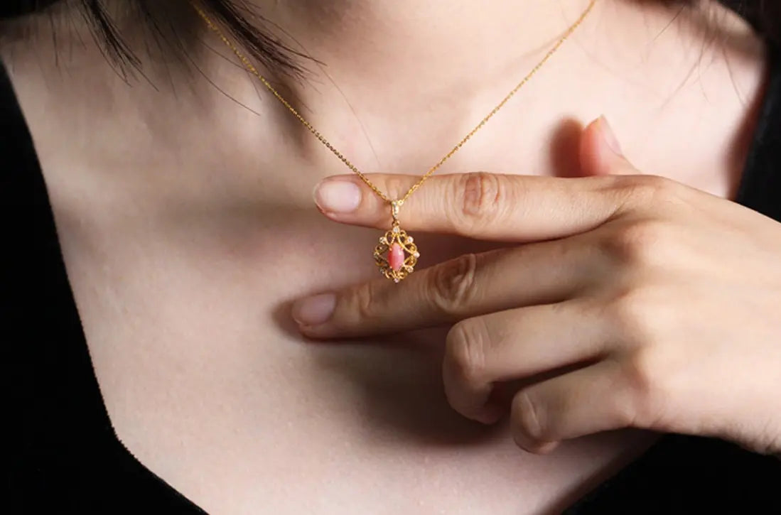 Queen Conch Pearl 18K Solid Yellow Gold Bespoke Necklace (Customize), Strombus Gigas, Flamed Pink, Seawater Pearl, Customized Jewelry, Gift Etsy