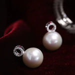 AAA+ 13mm Freshwater White Pearl Hoop Earrings - Silver 925 Etsy