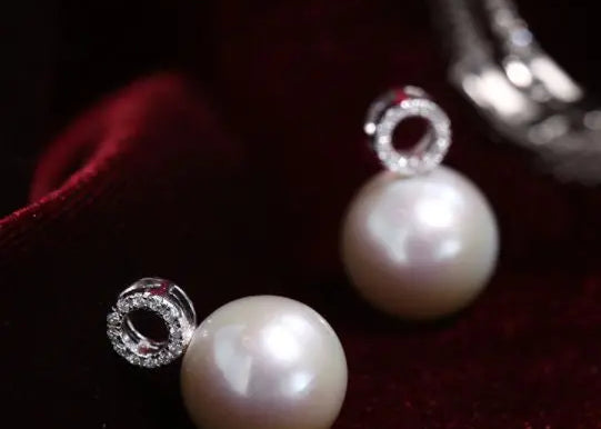 AAA+ 13mm Freshwater White Pearl Hoop Earrings - Silver 925 Etsy
