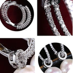 AAA+ 13mm Freshwater White Pearl Hoop Earrings - Silver 925 Etsy