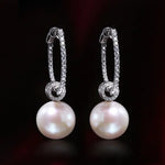 AAA+ 13mm Freshwater White Pearl Hoop Earrings - Silver 925 Etsy