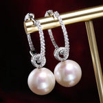 AAA+ 13mm Freshwater White Pearl Hoop Earrings - Silver 925 Etsy