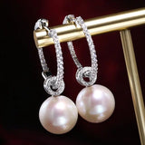 AAA+ 13mm Freshwater White Pearl Hoop Earrings - Silver 925 Etsy