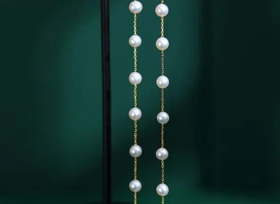 5mm Natural High Luster White Pearl Earrings Handmade 18k Solid Yellow Gold Pearl Drop Earrings, Freshwater Pearl Earrings, Anniversary Gift Etsy