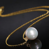 12mm High Luster Freshwater Pearl Necklace - 18K Yellow Gold Etsy