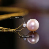 12mm High Luster Freshwater Pearl Necklace - 18K Yellow Gold Etsy