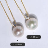 12mm High Luster Freshwater Pearl Necklace - 18K Yellow Gold Etsy