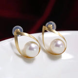 5A+ High Luster 8-9mm White Pearl Earrings Handmade 18k Solid Yellow Gold White Pearl Pear Shape Earrings, Gift Idea, Anniversary Idea Etsy