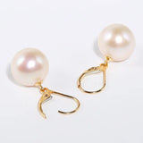 5A+ High Luster 11-12mm White Pearl Earrings Handmade 18k Solid Yellow Gold White Pearl Earrings, Gift Idea, Anniversary Idea Etsy