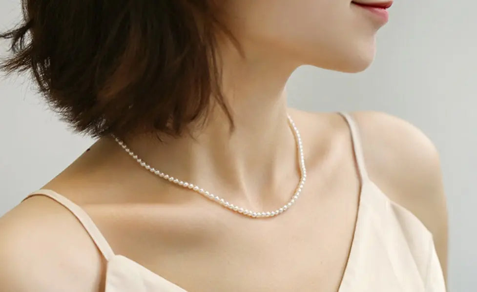 3-4mm Natural High Luster Baby Pearl Necklace Handmade 18k Solid Yellow Gold Baby Golden Pearl Necklace, Freshwater Baby Pearl Beaded Choker Etsy