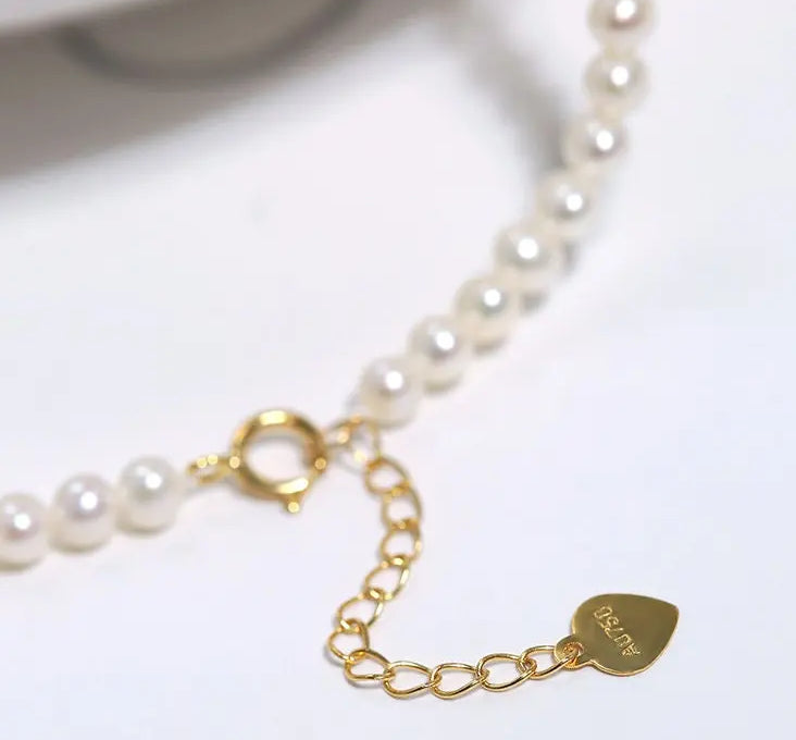 3-4mm Natural Freshwater Baby Pearl Bracelets, Handmade 18k Solid Yellow Gold Baby Golden Pearl Bracelets, Freshwater Baby Pearl Beaded Etsy
