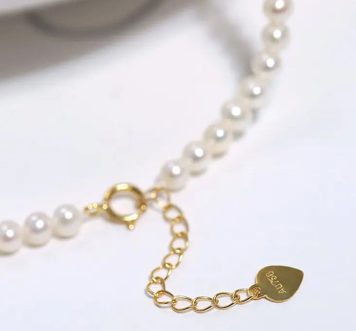 3-4mm Natural Freshwater Baby Pearl Bracelets, Handmade 18k Solid Yellow Gold Baby Golden Pearl Bracelets, Freshwater Baby Pearl Beaded Etsy