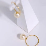 8mm Natural Akoya Golden Pearl Earrings - 18K Yellow Gold Etsy