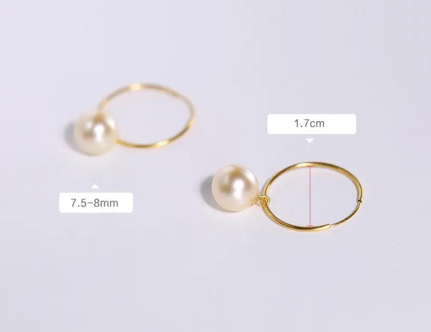 8mm Natural Akoya Golden Pearl Earrings - 18K Yellow Gold Etsy
