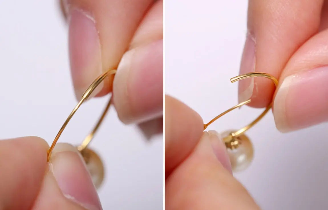 8mm Natural Akoya Golden Pearl Earrings - 18K Yellow Gold Etsy