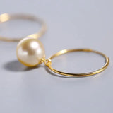 8mm Natural Akoya Golden Pearl Earrings - 18K Yellow Gold Etsy