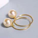 8mm Natural Akoya Golden Pearl Earrings - 18K Yellow Gold Etsy