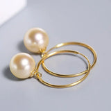 8mm Natural Akoya Golden Pearl Earrings - 18K Yellow Gold Etsy