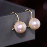 AAA+ 13mm Freshwater Pearl Earrings - 18K Yellow Gold Etsy