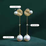 4-9mm Natural Freshwater White Pink Pearl & Natural Diamond Earrings Handmade 18k Solid Yellow Gold Star and Moon Earrings, Anniversary Gift Etsy