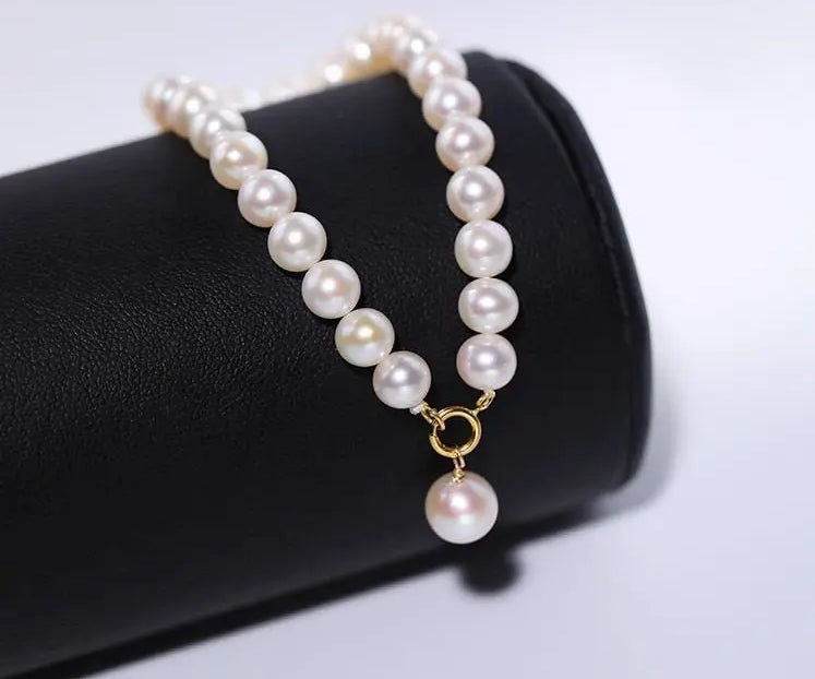 18K Yellow Gold 5-8mm Natural High Luster White Pearl Bracelets, Handmade Pearl Beaded Bracelets, Anniversary Gift Idea for Her Etsy