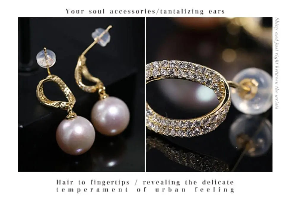 AAA+ 12mm Freshwater White Pearl Earrings - 18K Gold Plated Vermeil Etsy