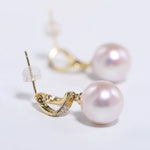 AAA+ 12mm Freshwater White Pearl Earrings - 18K Gold Plated Vermeil Etsy