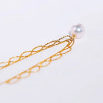 18K Yellow Gold 9mm Natural Akoya Pearl Lace Necklace, White Pink Pearl Lace Necklace, Gift for Her, Hollow Out Design Necklace, Gift Idea Etsy