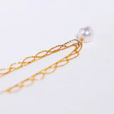 18K Yellow Gold 9mm Natural Akoya Pearl Lace Necklace, White Pink Pearl Lace Necklace, Gift for Her, Hollow Out Design Necklace, Gift Idea Etsy