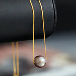 12-13mm High Luster Pink Purple Pearl Necklace - 18K Yellow Gold Etsy