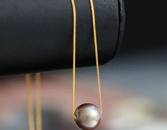 12-13mm High Luster Pink Purple Pearl Necklace - 18K Yellow Gold Etsy