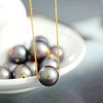 12-13mm High Luster Pink Purple Pearl Necklace - 18K Yellow Gold Etsy
