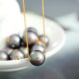 12-13mm High Luster Pink Purple Pearl Necklace - 18K Yellow Gold Etsy