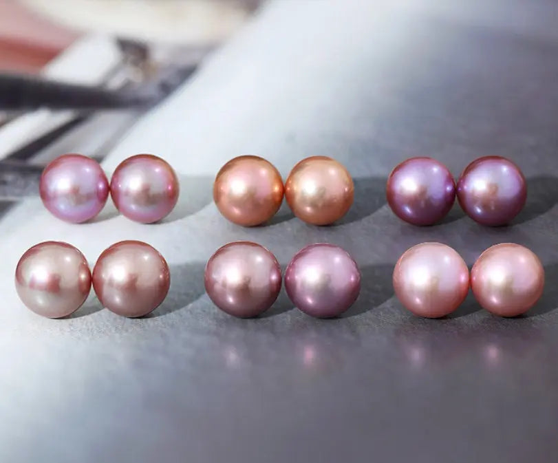 11mm Natural High Luster Colorful Mabe Pearls Earrings 18k Solid Yellow Gold Pearl Earrings, Anniversary Gift Idea, Gift for Mom Idea Etsy