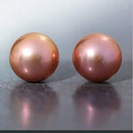 11mm Natural High Luster Colorful Mabe Pearls Earrings 18k Solid Yellow Gold Pearl Earrings, Anniversary Gift Idea, Gift for Mom Idea Etsy