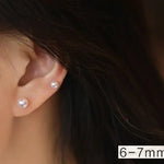18K Gold Pearl Studs Earrings - Natural White Pink 3-10mm Etsy