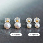 5A+ Natural High Luster White Pink Pearl 18K Earrings, 18k Solid Yellow Gold Akoya Pearl Stud Earrings, Anniversary Gift Idea Etsy