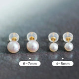 5A+ Natural High Luster White Pink Pearl 18K Earrings, 18k Solid Yellow Gold Akoya Pearl Stud Earrings, Anniversary Gift Idea Etsy