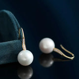 18k Solid Yellow Gold & 13mm Natural White Pearl Earrings, 5A+ Freshwater White Pearl Earrings, Anniversary Gift Idea for Mom Etsy